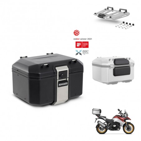 SHAD Baul trasero + soporte montaje parrilla accesorios TR48 TERRA BLACK EDITION KIT-454180