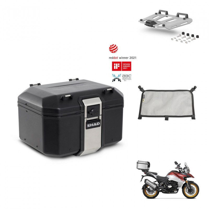 SHAD Baul trasero + soporte montaje parrilla accesorios TR48 TERRA BLACK EDITION KIT-454181