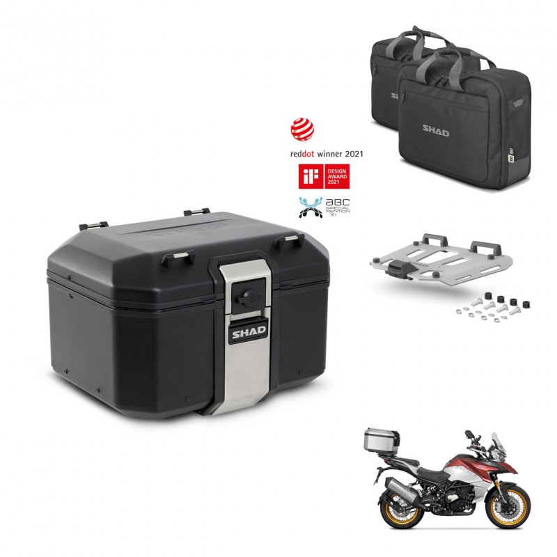 SHAD Rear trunk + mounting bracket grill accessories TR48 TERRA BLACK EDITION KIT-454183