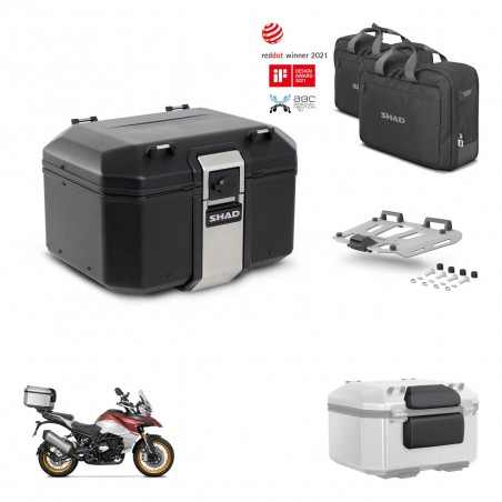 SHAD Rear trunk + mounting bracket grill accessories TR48 TERRA BLACK EDITION KIT-454184