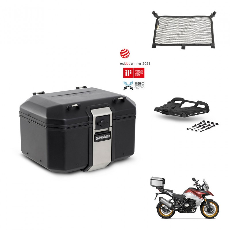 SHAD Baul trasero + soporte montaje parrilla accesorios TR48 TERRA BLACK EDITION KIT-454189
