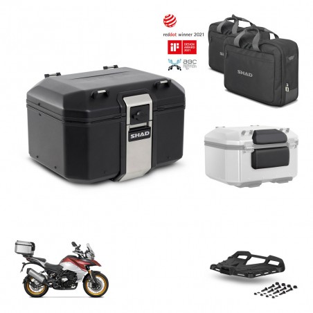SHAD Baul trasero + soporte montaje parrilla accesorios TR48 TERRA BLACK EDITION KIT-454192