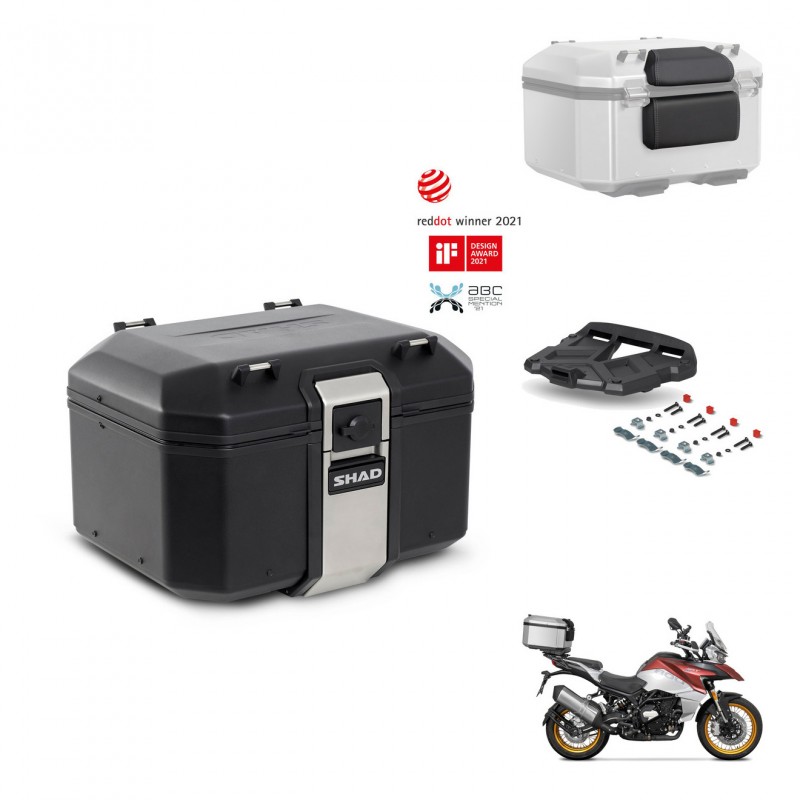 SHAD Baul trasero + soporte montaje parrilla accesorios TR48 TERRA BLACK EDITION KIT-454195