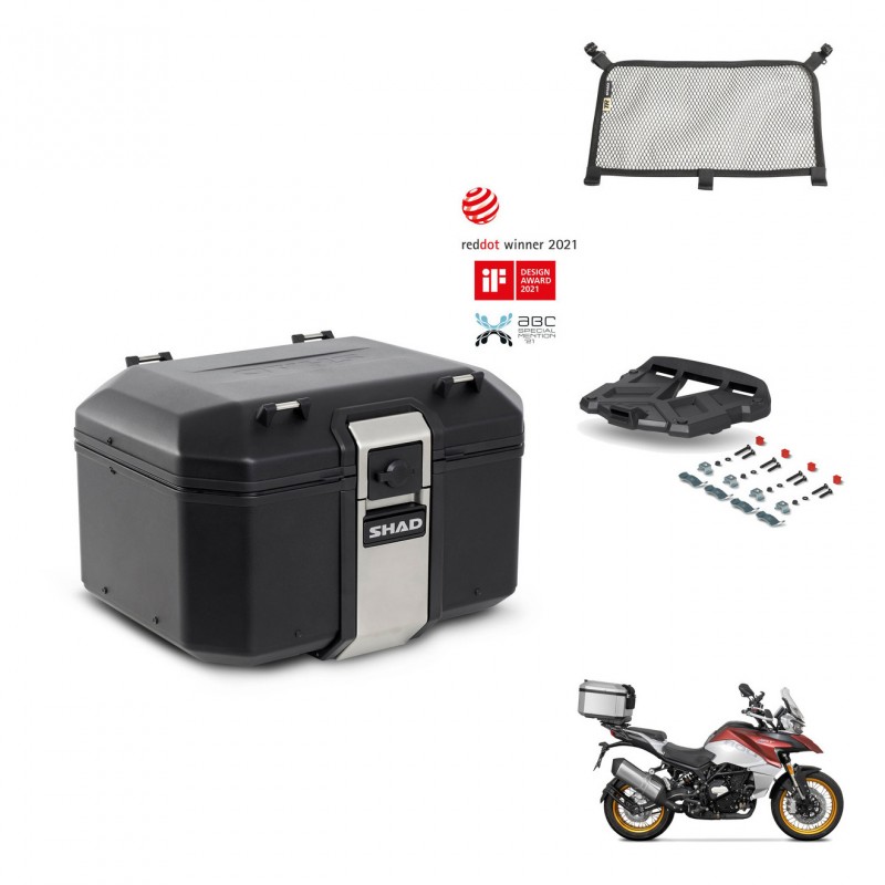 SHAD Rear trunk + mounting bracket grill accessories TR48 TERRA BLACK EDITION KIT-454196