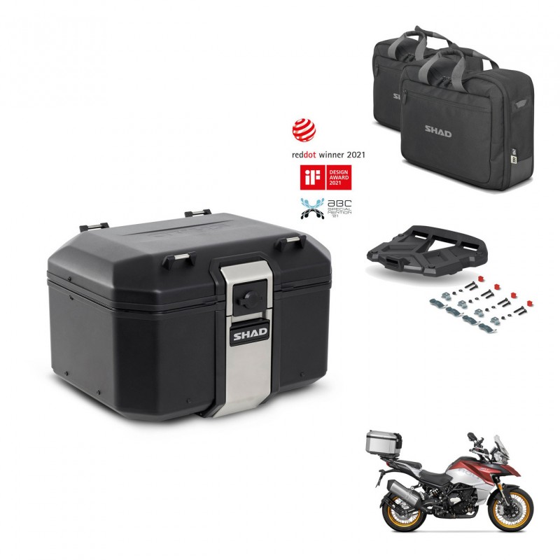 SHAD Rear trunk + mounting bracket grill accessories TR48 TERRA BLACK EDITION KIT-454198