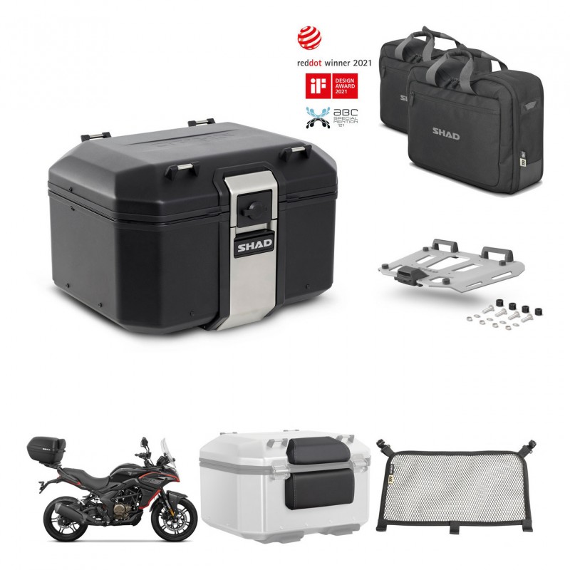 SHAD Rear trunk + mounting bracket grill accessories TR48 TERRA BLACK EDITION KIT-454209