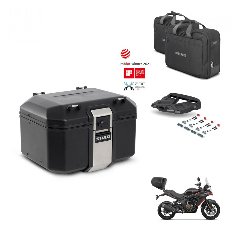 SHAD Rear trunk + mounting bracket grill accessories TR48 TERRA BLACK EDITION KIT-454221