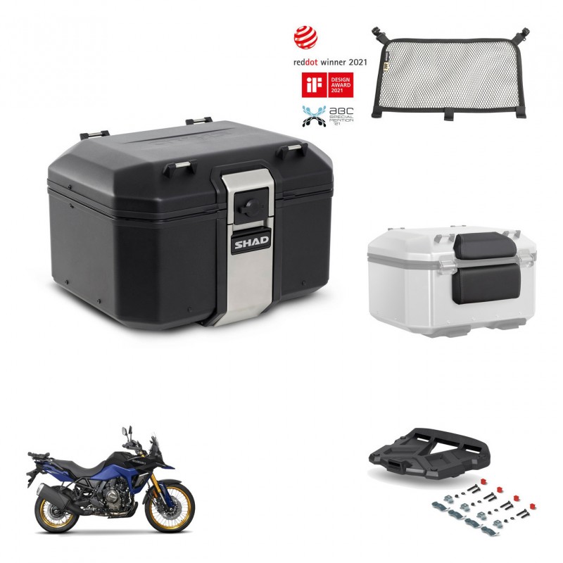 SHAD Rear trunk + mounting bracket grill accessories TR48 TERRA BLACK EDITION KIT-454289