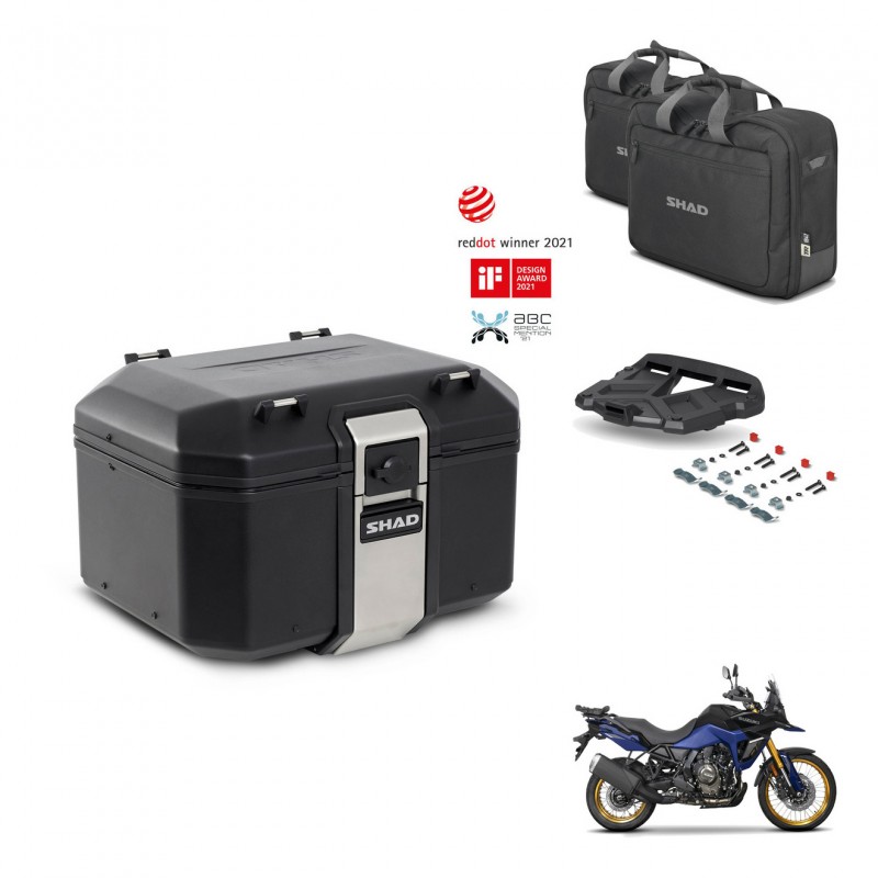 SHAD Rear trunk + mounting bracket grill accessories TR48 TERRA BLACK EDITION KIT-454290