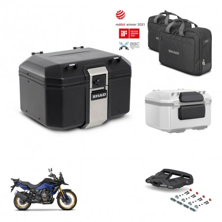 SHAD Baul trasero + soporte montaje parrilla accesorios TR48 TERRA BLACK EDITION KIT-454291