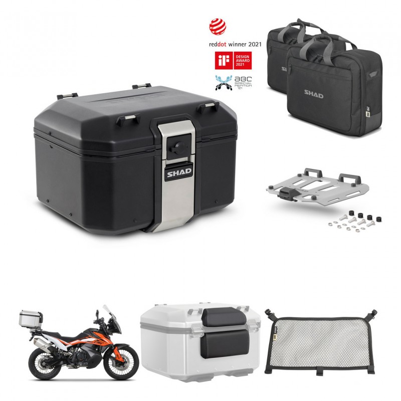 SHAD Rear trunk + mounting bracket grill accessories TR48 TERRA BLACK EDITION KIT-454301