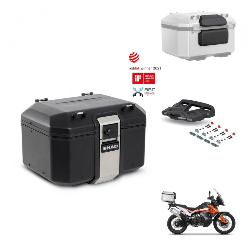 SHAD Rear trunk + mounting bracket grill accessories TR48 TERRA BLACK EDITION KIT-454310