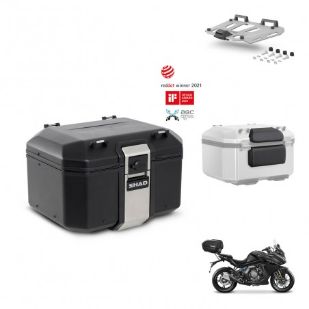 SHAD Baul trasero + soporte montaje parrilla accesorios TR48 TERRA BLACK EDITION KIT-454341