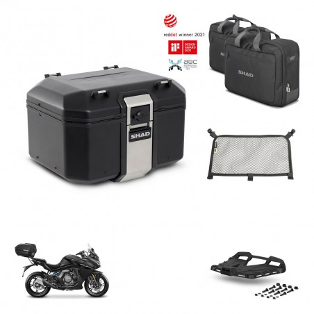 SHAD Baul trasero + soporte montaje parrilla accesorios TR48 TERRA BLACK EDITION KIT-454354