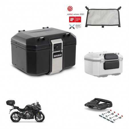 SHAD Baul trasero + soporte montaje parrilla accesorios TR48 TERRA BLACK EDITION KIT-454358