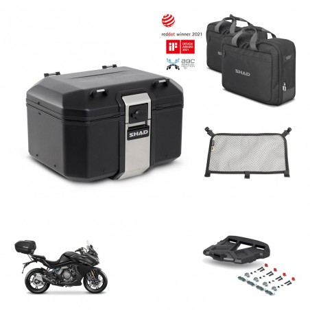 SHAD Baul trasero + soporte montaje parrilla accesorios TR48 TERRA BLACK EDITION KIT-454361