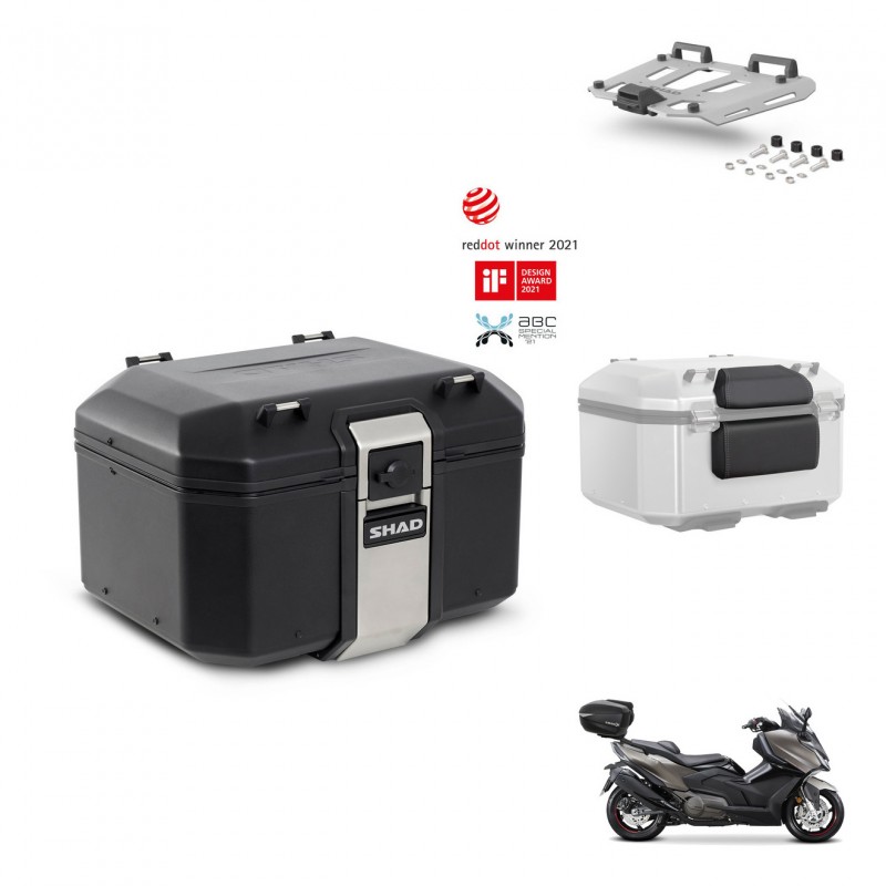 SHAD Rear trunk + mounting bracket grill accessories TR48 TERRA BLACK EDITION KIT-454364