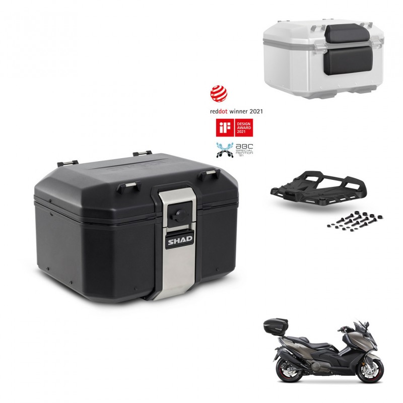 SHAD Baul trasero + soporte montaje parrilla accesorios TR48 TERRA BLACK EDITION KIT-454372