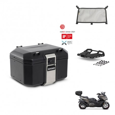SHAD Baul trasero + soporte montaje parrilla accesorios TR48 TERRA BLACK EDITION KIT-454373