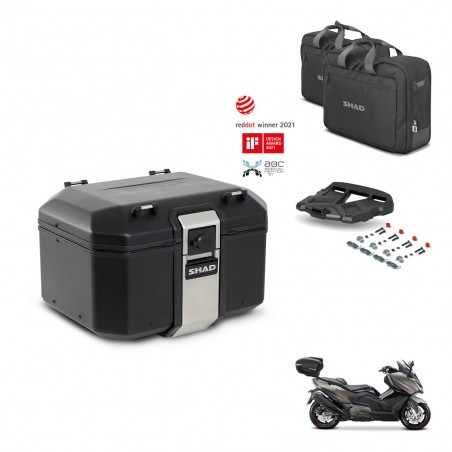 SHAD Baul trasero + soporte montaje parrilla accesorios TR48 TERRA BLACK EDITION KIT-454382