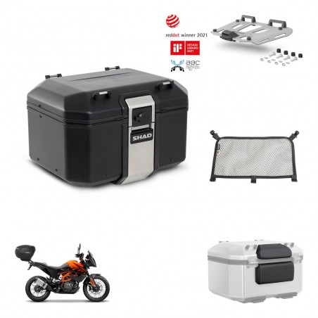 SHAD Baul trasero + soporte montaje parrilla accesorios TR48 TERRA BLACK EDITION KIT-454389