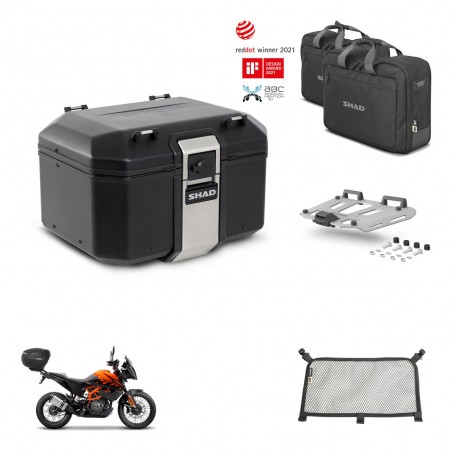 SHAD Baul trasero + soporte montaje parrilla accesorios TR48 TERRA BLACK EDITION KIT-454392