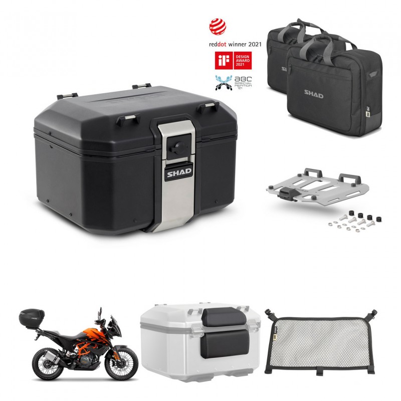 SHAD Rear trunk + mounting bracket grill accessories TR48 TERRA BLACK EDITION KIT-454393