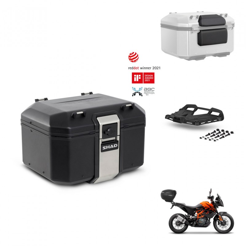 SHAD Rear trunk + mounting bracket grill accessories TR48 TERRA BLACK EDITION KIT-454395