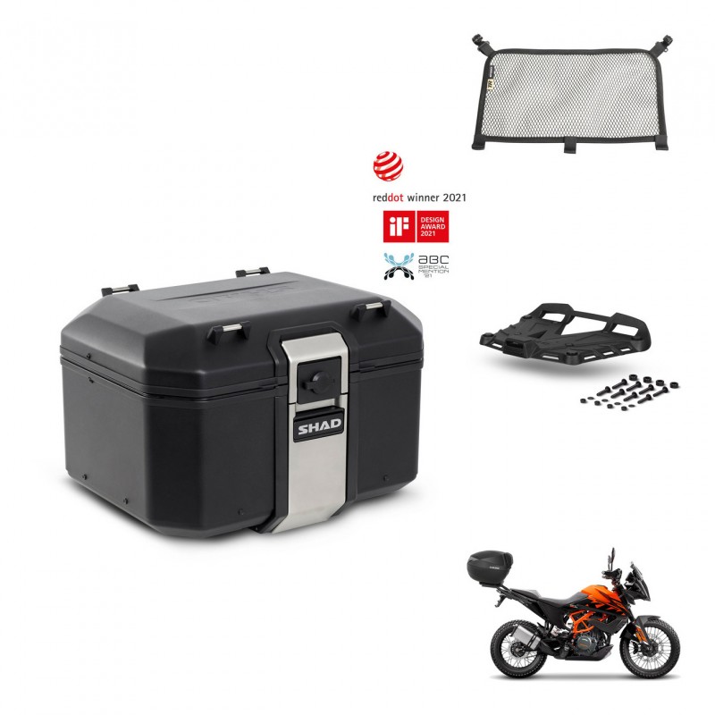SHAD Rear trunk + mounting bracket grill accessories TR48 TERRA BLACK EDITION KIT-454396