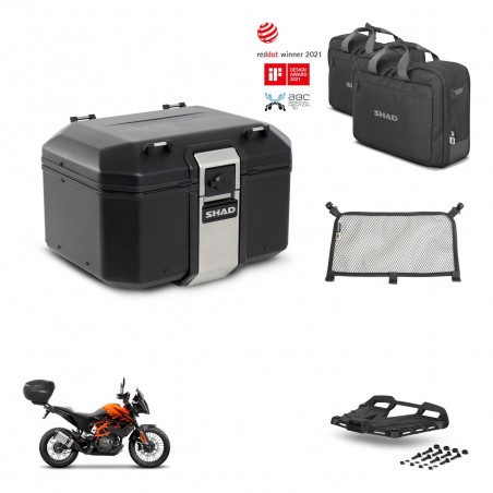 SHAD Baul trasero + soporte montaje parrilla accesorios TR48 TERRA BLACK EDITION KIT-454400