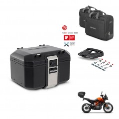 SHAD Baul trasero + soporte montaje parrilla accesorios TR48 TERRA BLACK EDITION KIT-454405