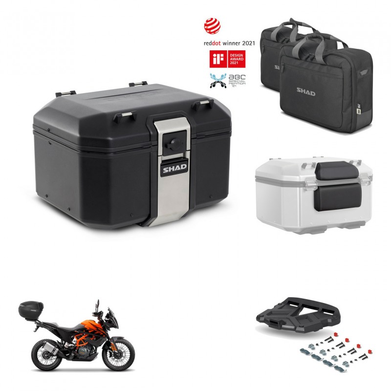 SHAD Rear trunk + mounting bracket grill accessories TR48 TERRA BLACK EDITION KIT-454406
