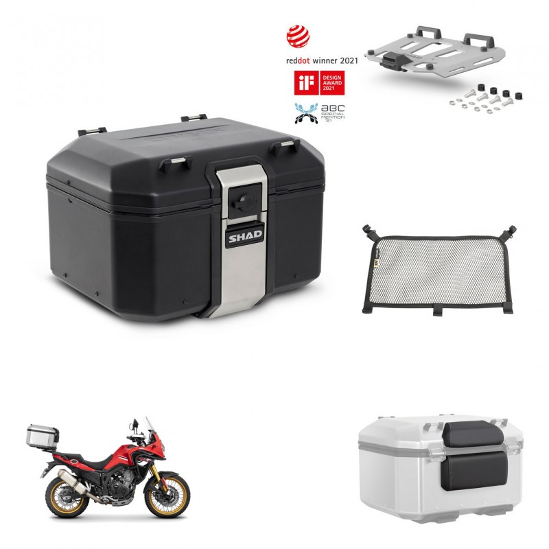 SHAD Rear trunk + mounting bracket grill accessories TR48 TERRA BLACK EDITION KIT-454412
