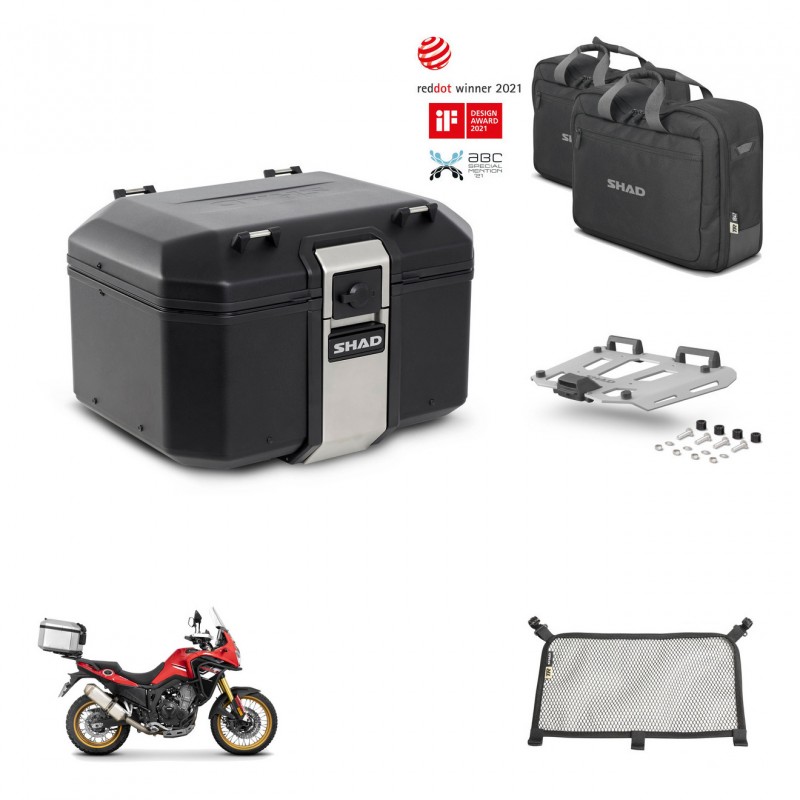 SHAD Rear trunk + mounting bracket grill accessories TR48 TERRA BLACK EDITION KIT-454415