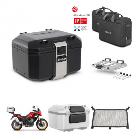 SHAD Baul trasero + soporte montaje parrilla accesorios TR48 TERRA BLACK EDITION KIT-454416
