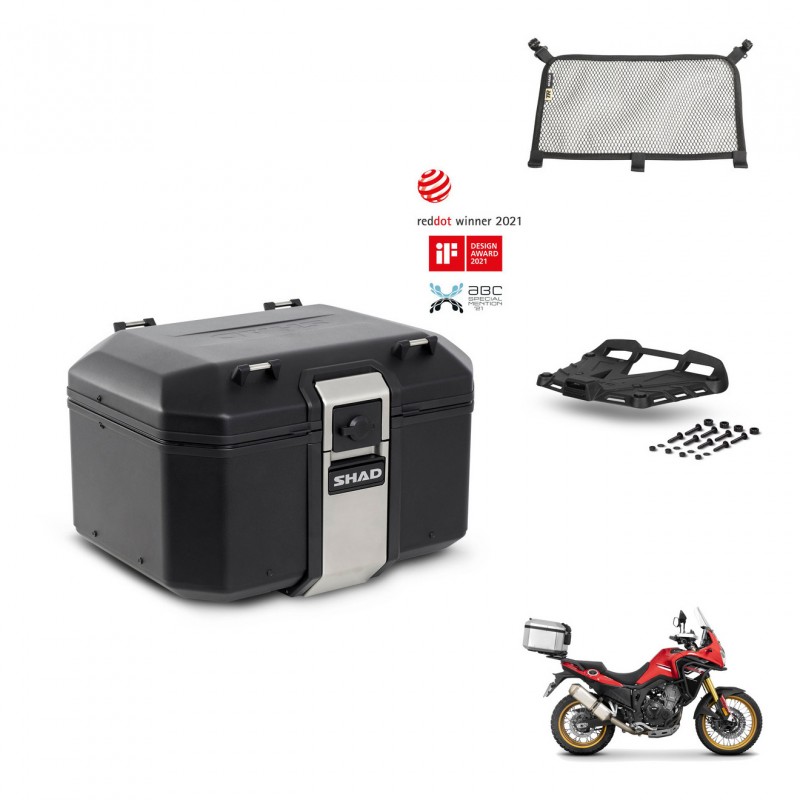 SHAD Rear trunk + mounting bracket grill accessories TR48 TERRA BLACK EDITION KIT-454419