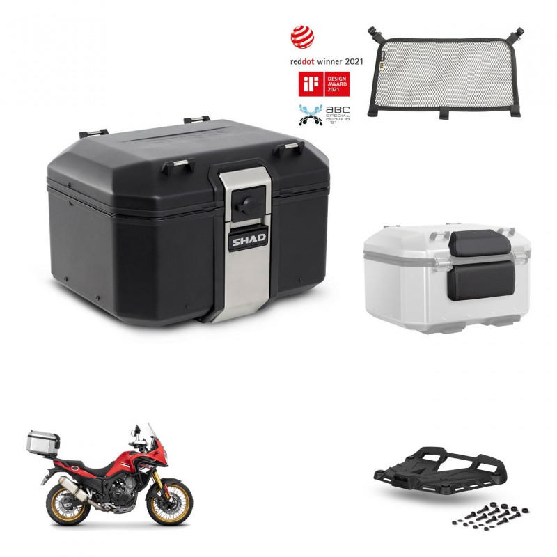 SHAD Rear trunk + mounting bracket grill accessories TR48 TERRA BLACK EDITION KIT-454420
