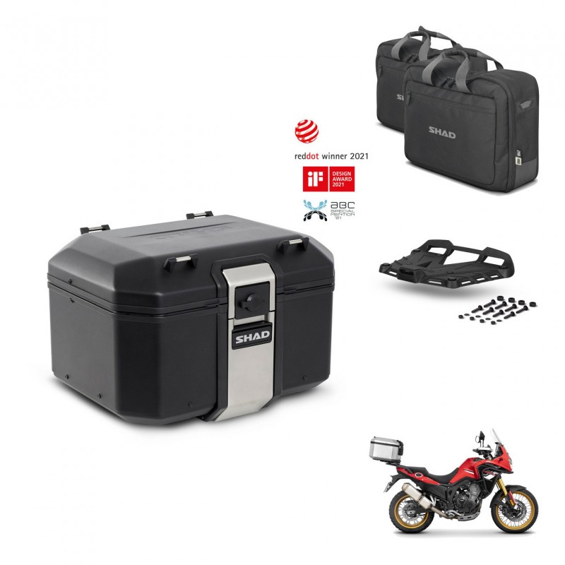 SHAD Baul trasero + soporte montaje parrilla accesorios TR48 TERRA BLACK EDITION KIT-454421
