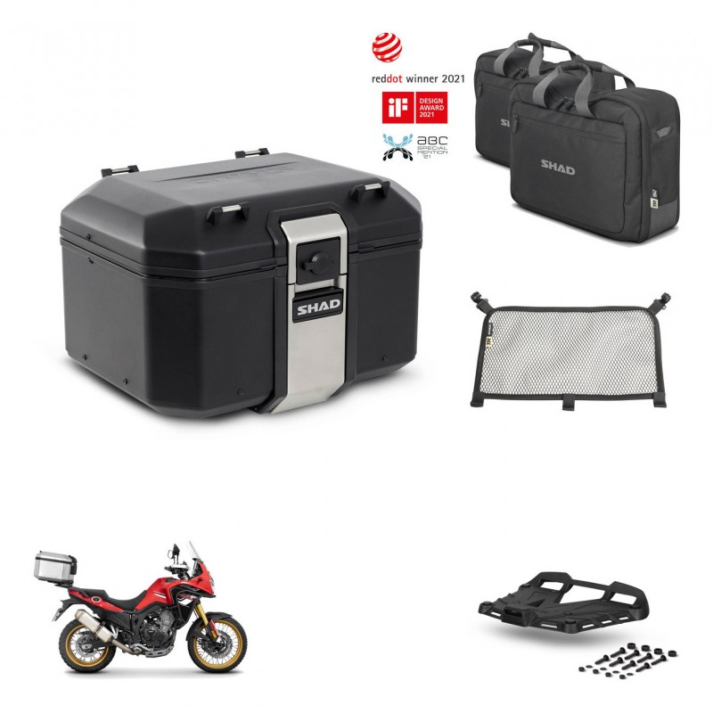 SHAD Rear trunk + mounting bracket grill accessories TR48 TERRA BLACK EDITION KIT-454423