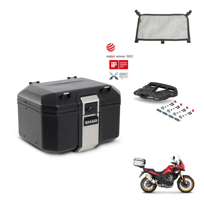 SHAD Rear trunk + mounting bracket grill accessories TR48 TERRA BLACK EDITION KIT-454426