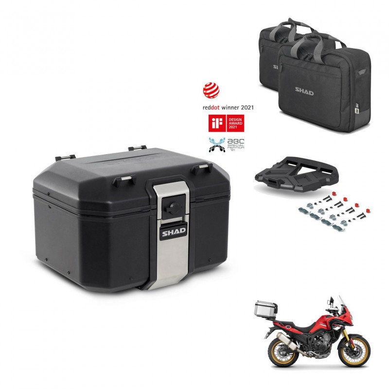 SHAD Baul trasero + soporte montaje parrilla accesorios TR48 TERRA BLACK EDITION KIT-454428