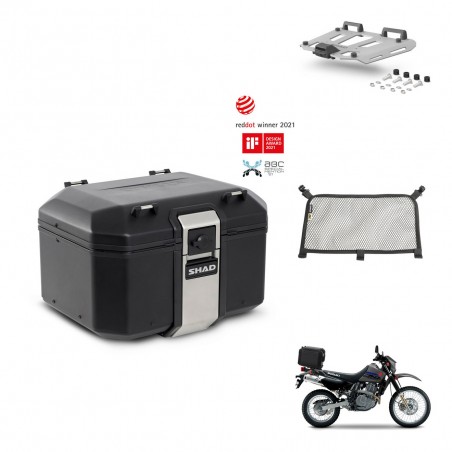 SHAD Baul trasero + soporte montaje parrilla accesorios TR48 TERRA BLACK EDITION KIT-454434