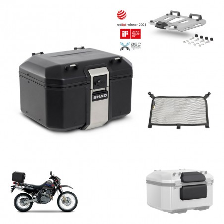 SHAD Baul trasero + soporte montaje parrilla accesorios TR48 TERRA BLACK EDITION KIT-454435