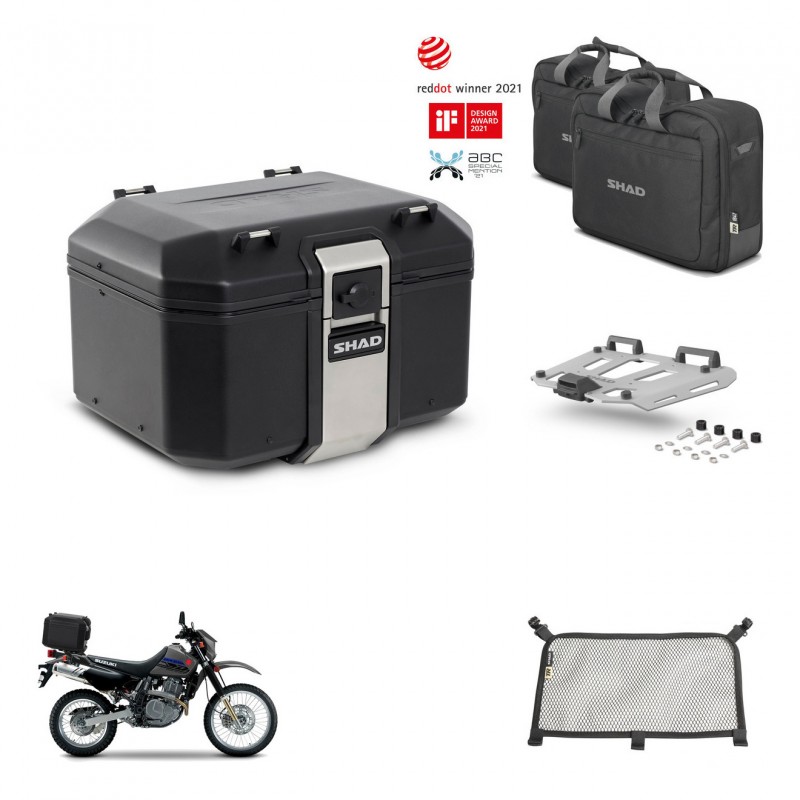 SHAD Rear trunk + mounting bracket grill accessories TR48 TERRA BLACK EDITION KIT-454438