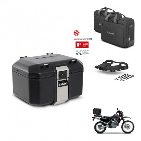 SHAD Baul trasero + soporte montaje parrilla accesorios TR48 TERRA BLACK EDITION KIT-454444