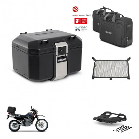 SHAD Baul trasero + soporte montaje parrilla accesorios TR48 TERRA BLACK EDITION KIT-454446