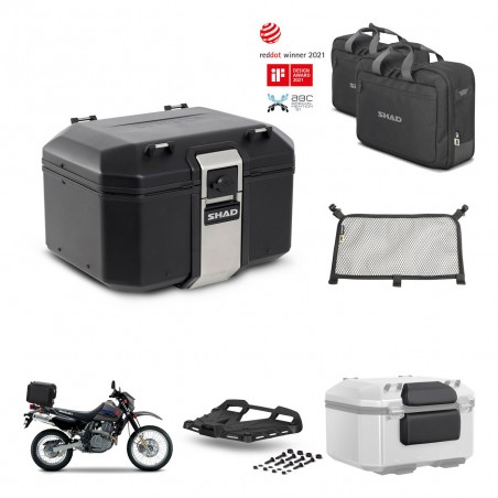 SHAD Baul trasero + soporte montaje parrilla accesorios TR48 TERRA BLACK EDITION KIT-454447
