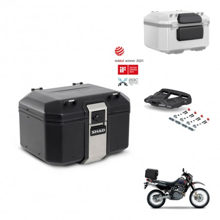 SHAD Baul trasero + soporte montaje parrilla accesorios TR48 TERRA BLACK EDITION KIT-454448