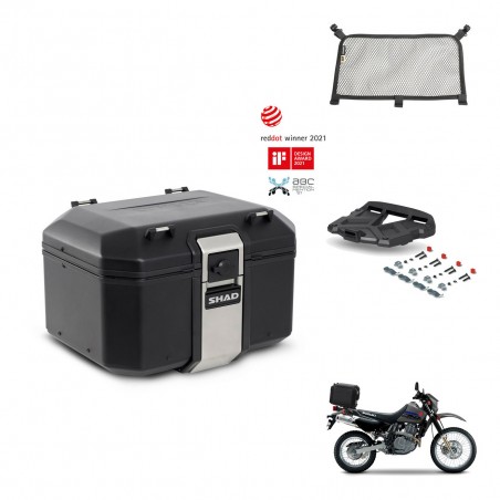 SHAD Baul trasero + soporte montaje parrilla accesorios TR48 TERRA BLACK EDITION KIT-454449