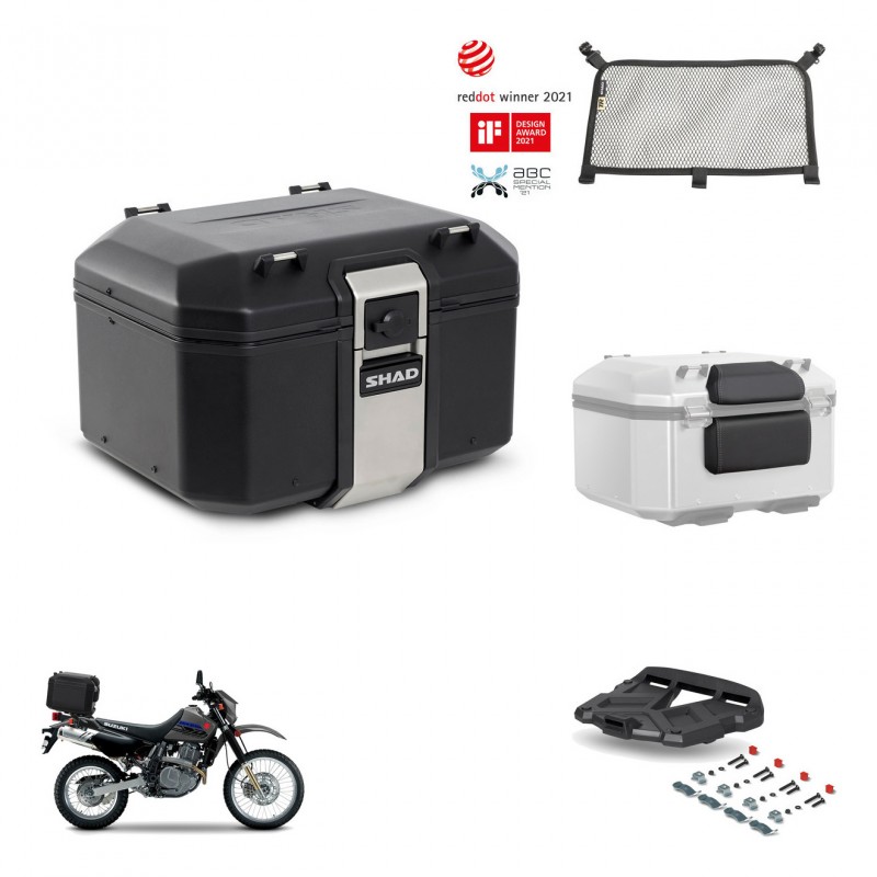 SHAD Baul trasero + soporte montaje parrilla accesorios TR48 TERRA BLACK EDITION KIT-454450